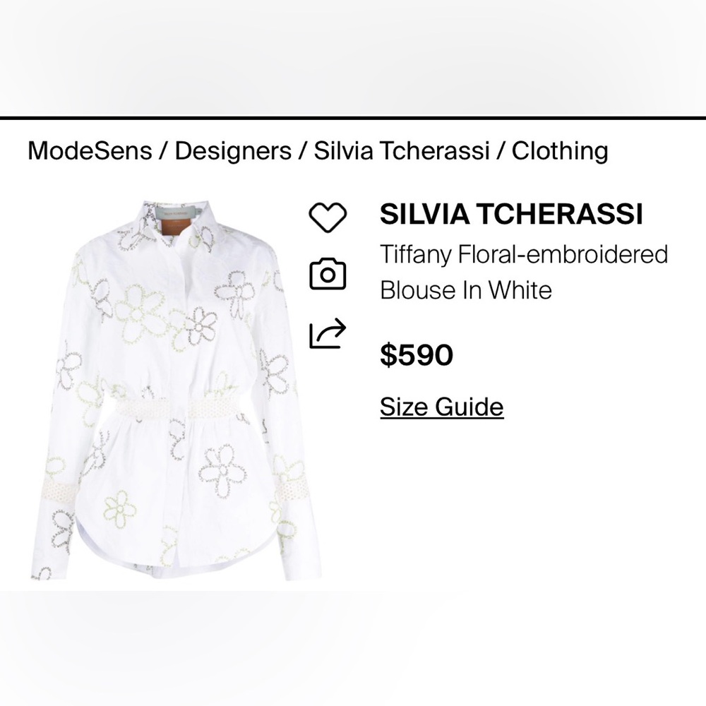 Tiffany Floral Embroidered Blouse by Silvia Tchetassi